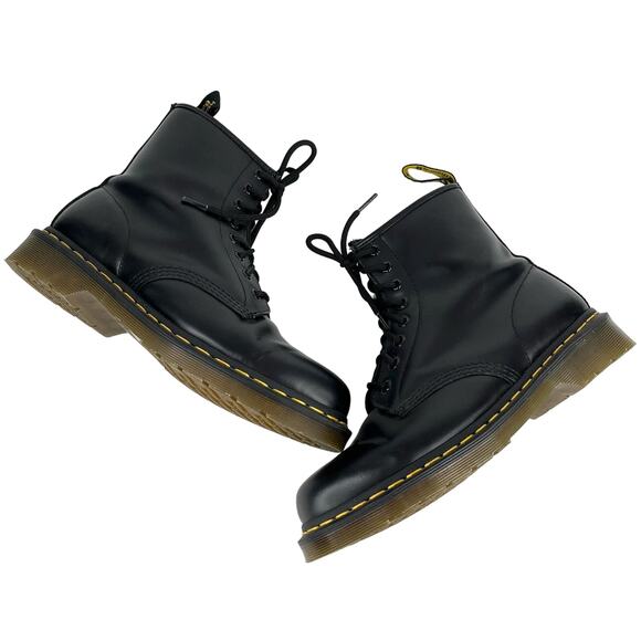Dr. Martens 1460 Smooth Leather Black Lace Up Boots EU41 W9 M8 UK7 - Picture 7 of 14